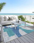 LOOMLAN Rugs Daeel Teal Washable Indoor-Outdoor Rug