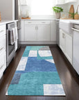 LOOMLAN Rugs Daeel Teal Washable Indoor-Outdoor Rug