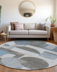 LOOMLAN Rugs Daeon Blue Washable Indoor-Outdoor Rug