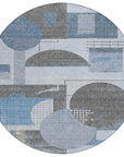 LOOMLAN Rugs Daeon Blue Washable Indoor-Outdoor Rug