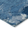 LOOMLAN Rugs Dahlina Blue Washable Indoor-Outdoor Rug