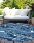 LOOMLAN Rugs Dahlina Blue Washable Indoor-Outdoor Rug