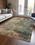 LOOMLAN Rugs Danira Green Washable Indoor-Outdoor Rug