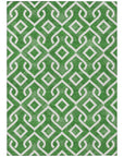 Offset Stripes Emerald Washable Indoor-Outdoor Rug