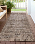 LOOMLAN Rugs Delaura Brown Washable Indoor-Outdoor Rug
