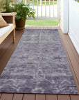 LOOMLAN Rugs Delaura Purple Washable Indoor-Outdoor Rug