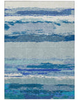 LOOMLAN Rugs Dervika Blue Washable Indoor-Outdoor Rug