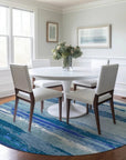 LOOMLAN Rugs Dervika Blue Washable Indoor-Outdoor Rug