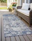 LOOMLAN Rugs Dorana Blue Washable Indoor-Outdoor Rug