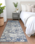 LOOMLAN Rugs Dorana Blue Washable Indoor-Outdoor Rug