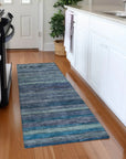 LOOMLAN Rugs Doravine Blue Washable Indoor-Outdoor Rug