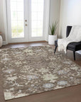 LOOMLAN Rugs Doris Brown Washable Indoor-Outdoor Rug