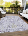 LOOMLAN Rugs Doris Purple Washable Indoor-Outdoor Rug