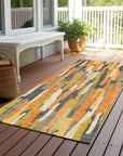 LOOMLAN Rugs Dunae Orange Washable Indoor-Outdoor Rug