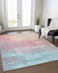LOOMLAN Rugs Duskaria Orange Washable Indoor-Outdoor Rug