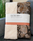 Floral Orange Washable Indoor-Outdoor Rug