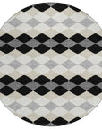 LOOMLAN Rugs Eira Black Washable Indoor-Outdoor Rug