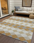 LOOMLAN Rugs Eira Gold Washable Indoor-Outdoor Rug