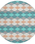 LOOMLAN Rugs Eira Teal Washable Indoor-Outdoor Rug