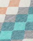 LOOMLAN Rugs Eira Teal Washable Indoor-Outdoor Rug