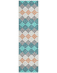 LOOMLAN Rugs Eira Teal Washable Indoor-Outdoor Rug