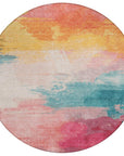 LOOMLAN Rugs Elanisse Pink Washable Indoor-Outdoor Rug