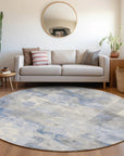 LOOMLAN Rugs Elanor Blue Washable Indoor-Outdoor Rug