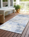 LOOMLAN Rugs Elanor Blue Washable Indoor-Outdoor Rug