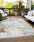 LOOMLAN Rugs Elanor Brown Washable Indoor-Outdoor Rug