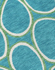 LOOMLAN Rugs Elantra Teal Washable Indoor-Outdoor Rug