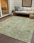 LOOMLAN Rugs Elara Green Washable Indoor-Outdoor Rug