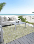 LOOMLAN Rugs Elara Green Washable Indoor-Outdoor Rug