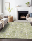 LOOMLAN Rugs Elara Green Washable Indoor-Outdoor Rug