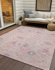 LOOMLAN Rugs Elara Pink Washable Indoor-Outdoor Rug