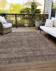 LOOMLAN Rugs Elaria Brown Washable Indoor-Outdoor Rug