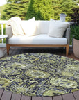 LOOMLAN Rugs Elarion Green Washable Indoor-Outdoor Rug