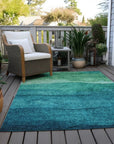 LOOMLAN Rugs Elien Teal Washable Indoor-Outdoor Rug