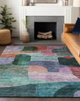 LOOMLAN Rugs Elina Green Washable Indoor-Outdoor Rug