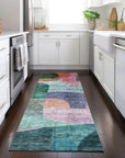 LOOMLAN Rugs Elina Green Washable Indoor-Outdoor Rug