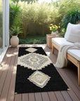 LOOMLAN Rugs Elira Black Washable Indoor-Outdoor Rug