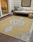 LOOMLAN Rugs Elira Gold Washable Indoor-Outdoor Rug