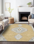 LOOMLAN Rugs Elira Gold Washable Indoor-Outdoor Rug