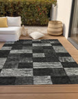 LOOMLAN Rugs Elise Black Washable Indoor-Outdoor Rug