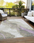 LOOMLAN Rugs Elithra Brown Washable Indoor-Outdoor Rug