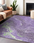 LOOMLAN Rugs Elius Purple Washable Indoor-Outdoor Rug