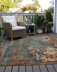 LOOMLAN Rugs Elon Blue Washable Indoor-Outdoor Rug