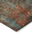 LOOMLAN Rugs Elon Blue Washable Indoor-Outdoor Rug