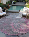LOOMLAN Rugs Elon Pink Washable Indoor-Outdoor Rug