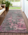 LOOMLAN Rugs Elon Pink Washable Indoor-Outdoor Rug