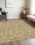 LOOMLAN Rugs Elowira Gold Washable Indoor-Outdoor Rug